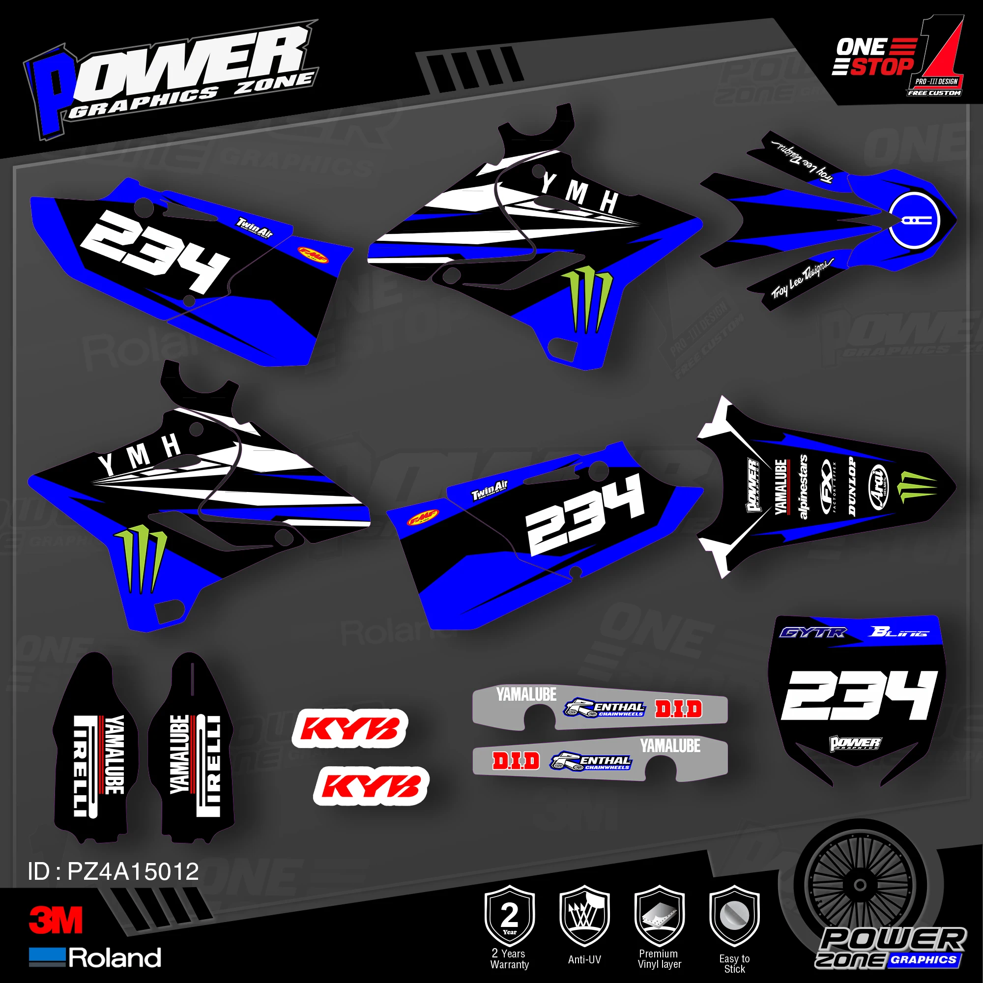 Фотографические фоны PowerZone Custom Team наклейки 3M Набор наклеек для YAMAHA 2015 2016 2017 2018
