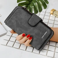 2022 new womens long wallet zipper scrub thin casual bag ladies pu leather long purse wallet card phone holder bag