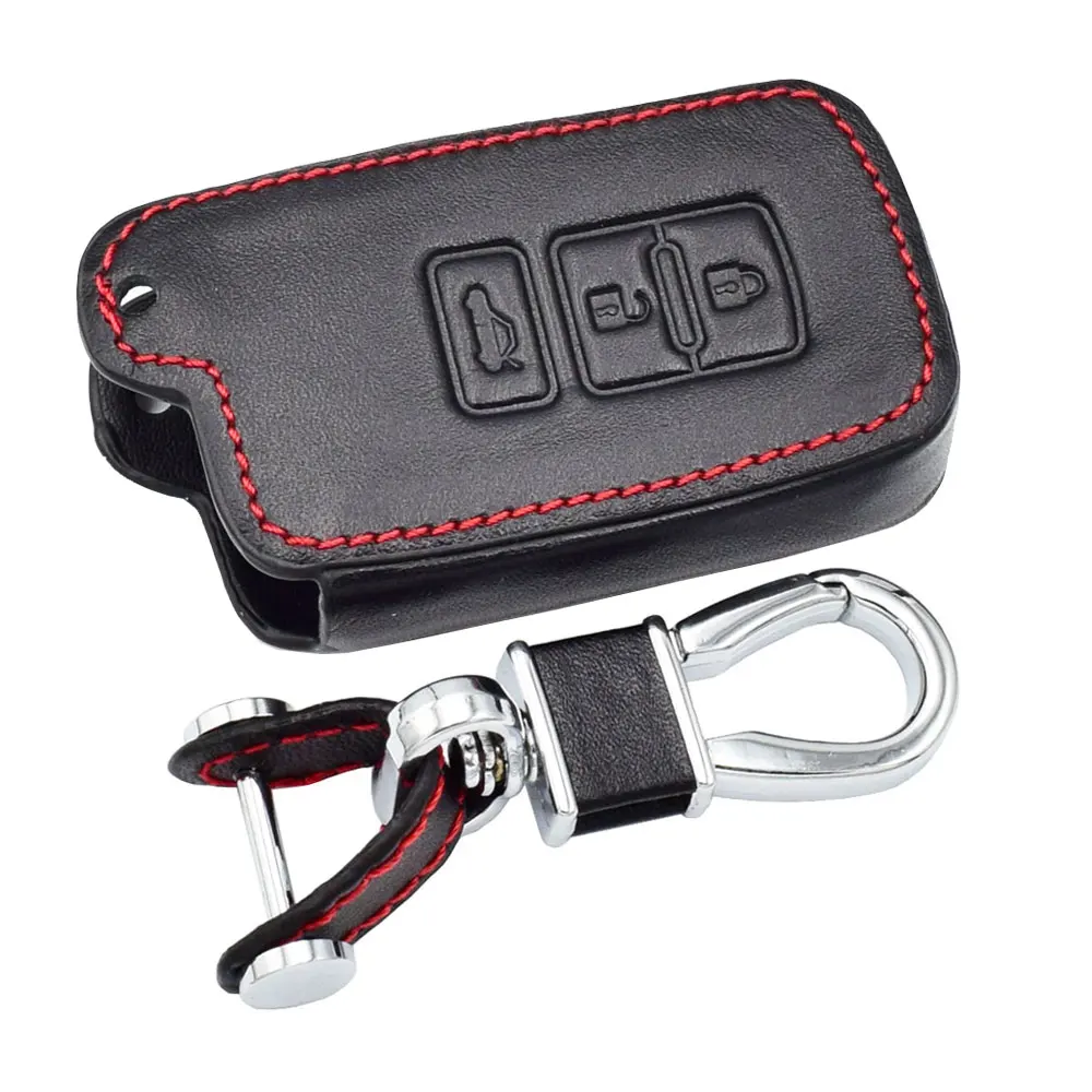 

Кожаный чехол для автомобильного ключа для Toyota Camry RAV4 Highlander Land Cruiser Harrier, 3-кнопочный смарт-защитный чехол для пульта дистанционного управления без ключа