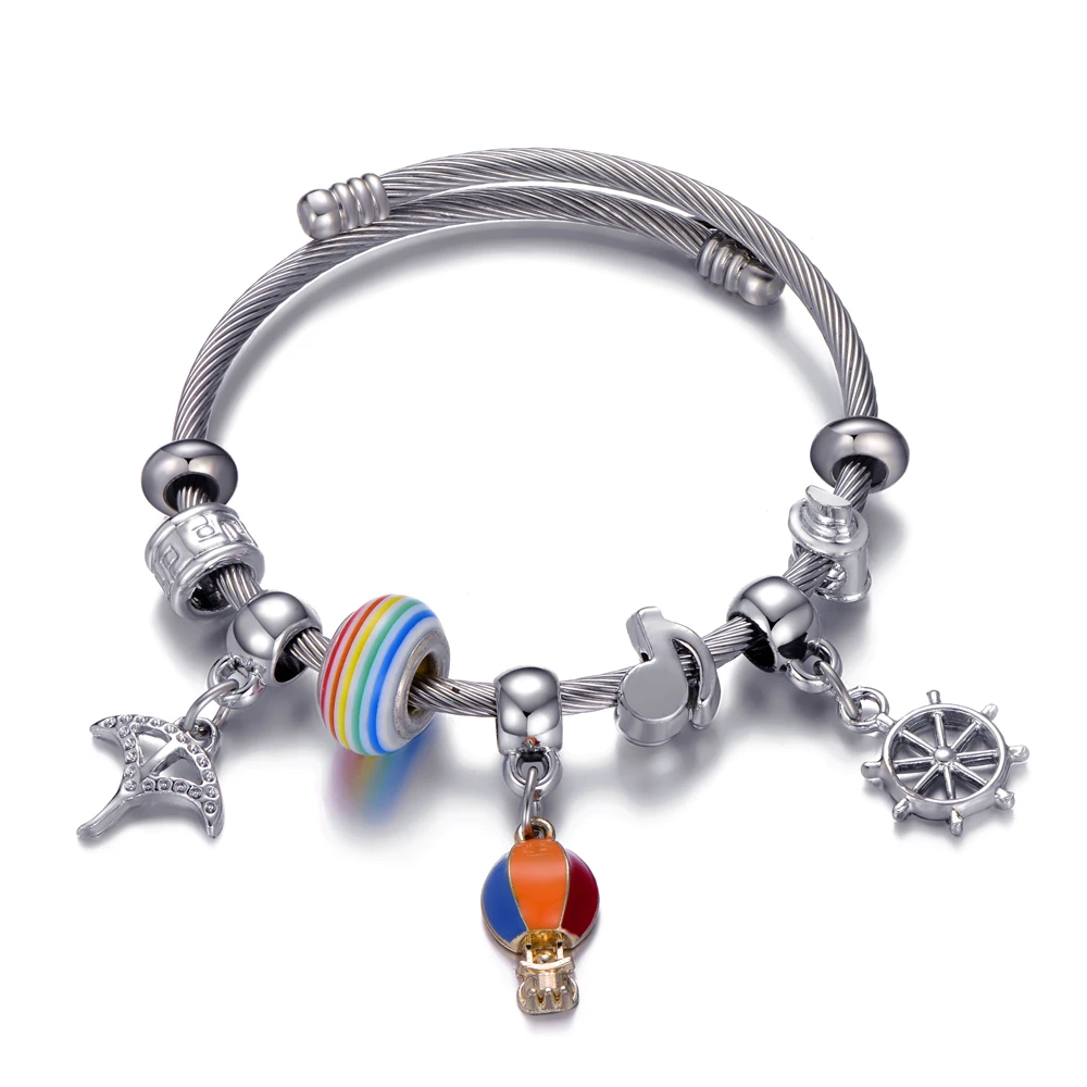 Paylor Новый горячий воздух очаровательный баллон браслет с эмалью кулон подходят