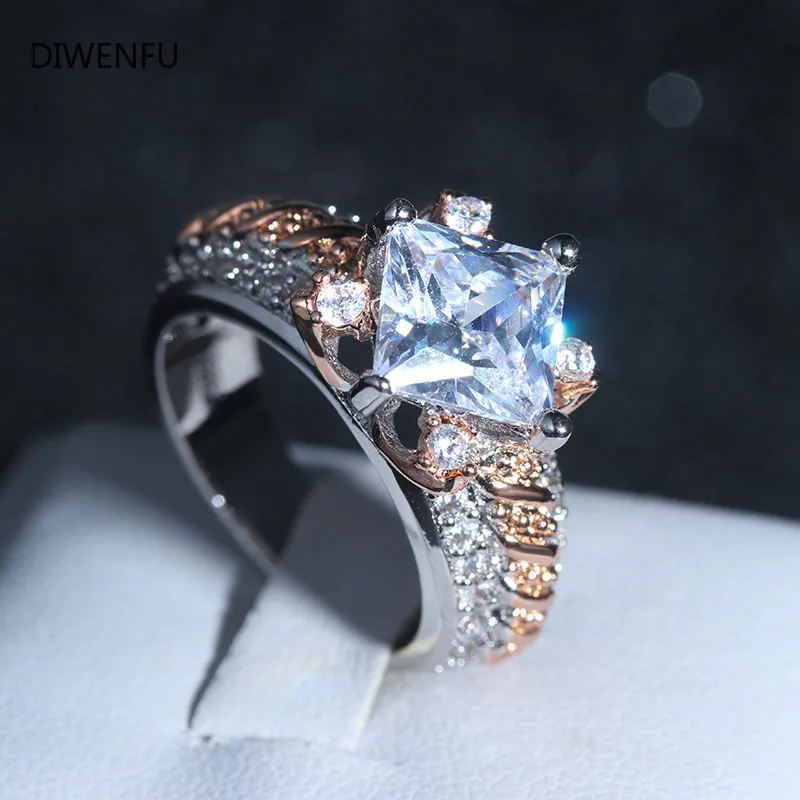 

14K Rose Gold Diamond Ring for Women Anillos Engagement Nose Wedding Ring 14K White Gold Ring for Jewelry Women Wedding for Ring