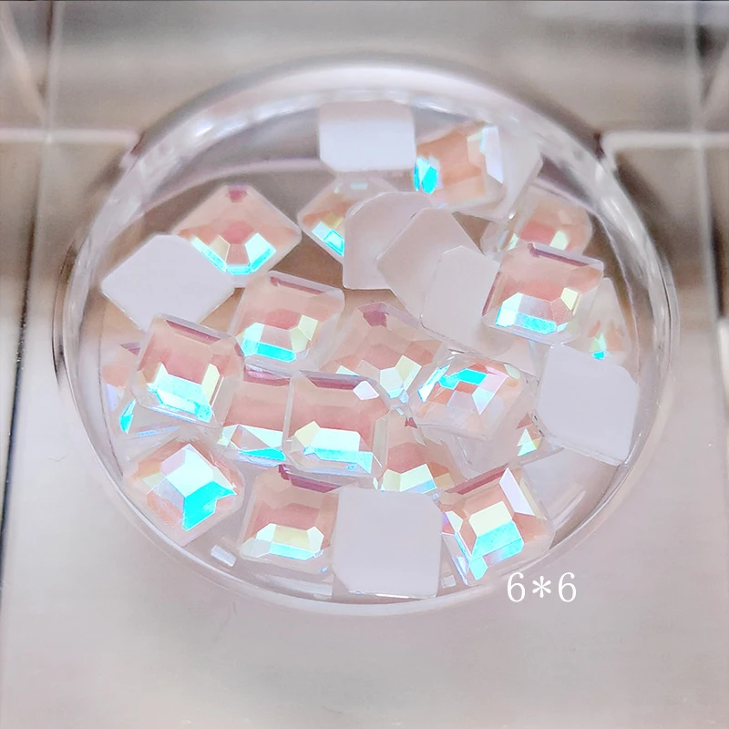 Блестящие стразы кристаллы без горячей фиксации удлиненные шестигранные для
