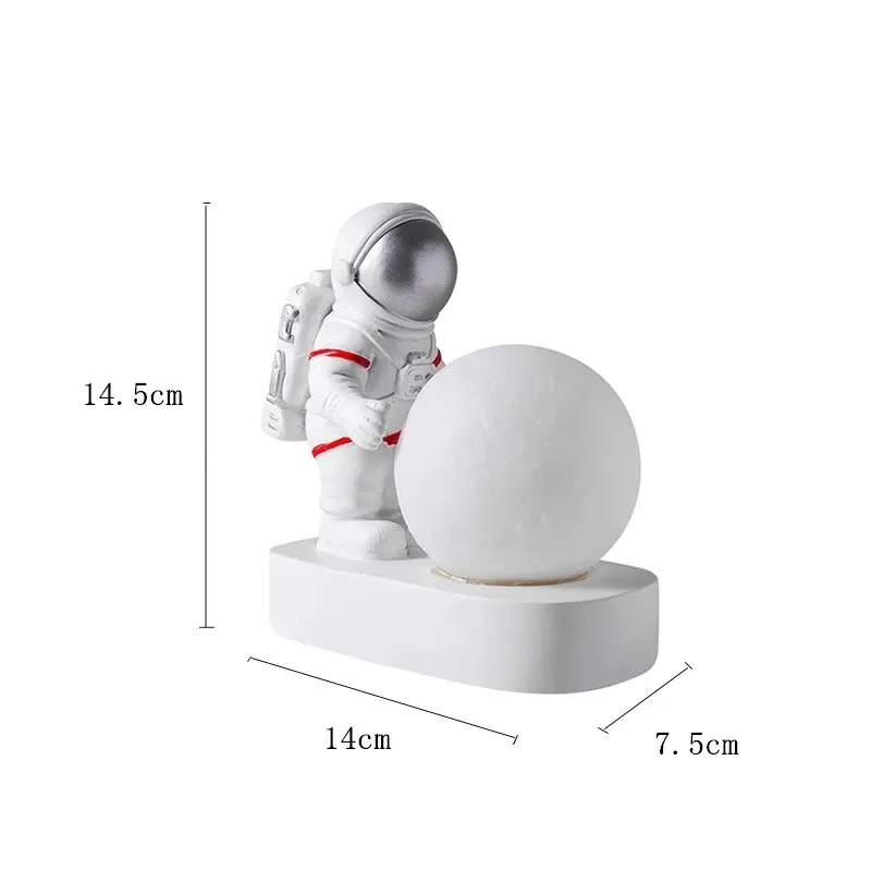 

Astronaut Light Spaceman Moon Night Light Bedroom Bedside Lamp Creative Desk Resin Ornaments Home Decoration AG10 Button Battery