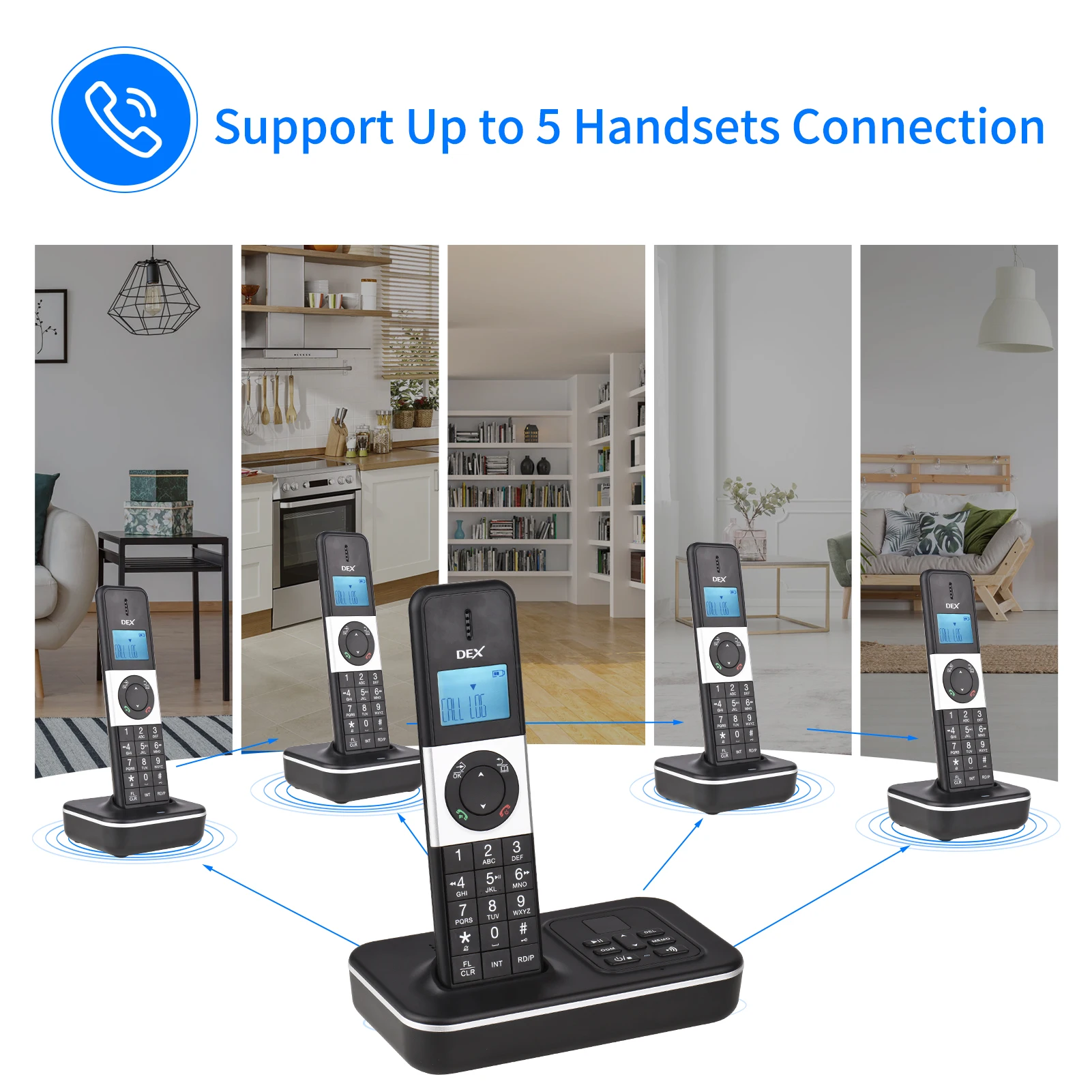 D1002 TAM-D 2-телефон беспроводной телефон с автоответчиком Caller ID/ожидание вызова