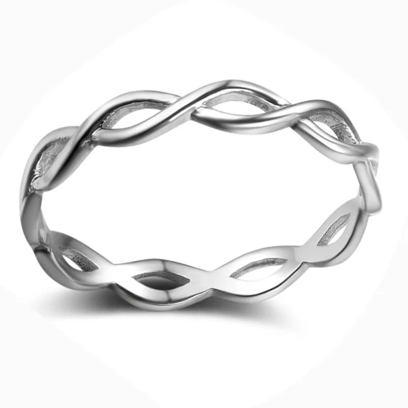 

Mifeiya Simple Silver Color Hollow Twisted Infinite Winding Number "8" Female Alloy Ring for Women Party Jewelry Ring Size 5-12