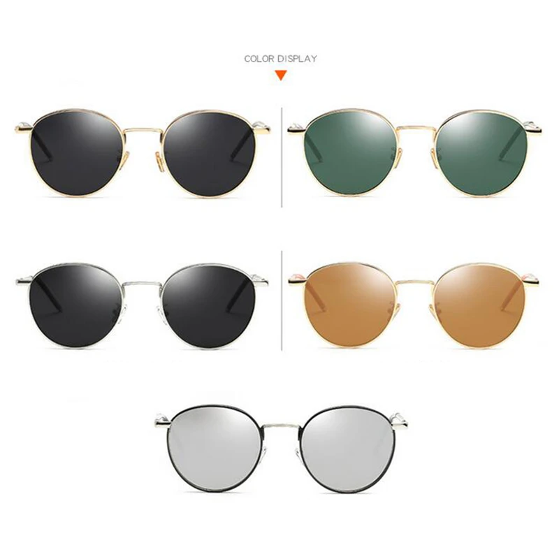 

Metal Round Sunglasses Women Polarized Polycarbonate Lens Driving Nearsighted Sunglasses Prescription 0 -0.5 -0.75 -1.0 To -6.0