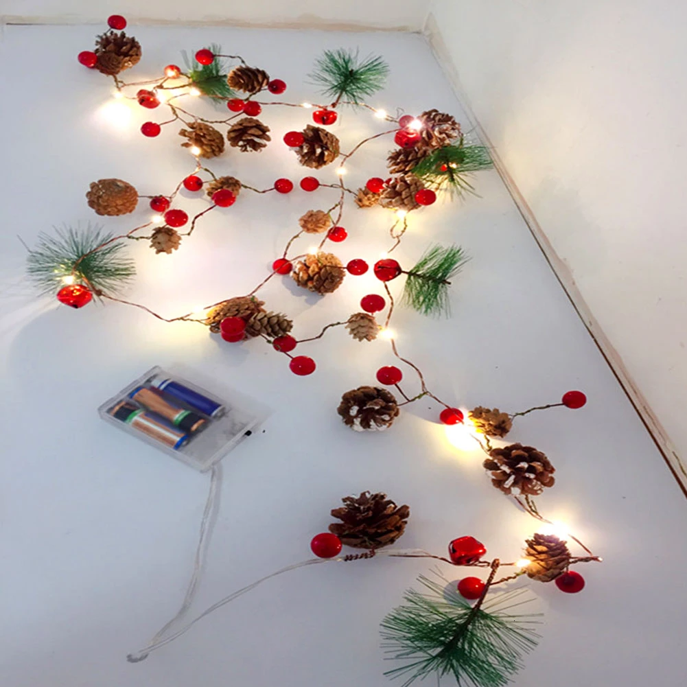 Рождественский сосновый конус 20 светодиодный гирлянд рождественские украшения