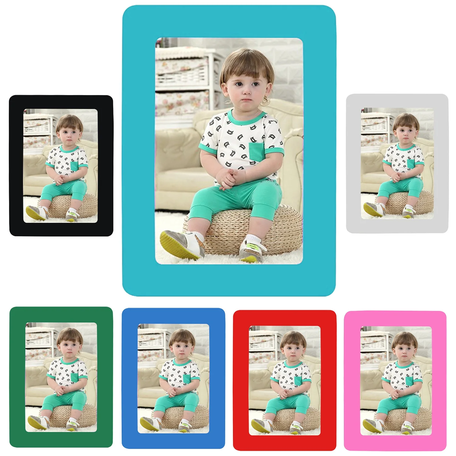 2 шт. 5 дюймовые однослойные рамки ПВХ магнитные фоторамки для холодильника