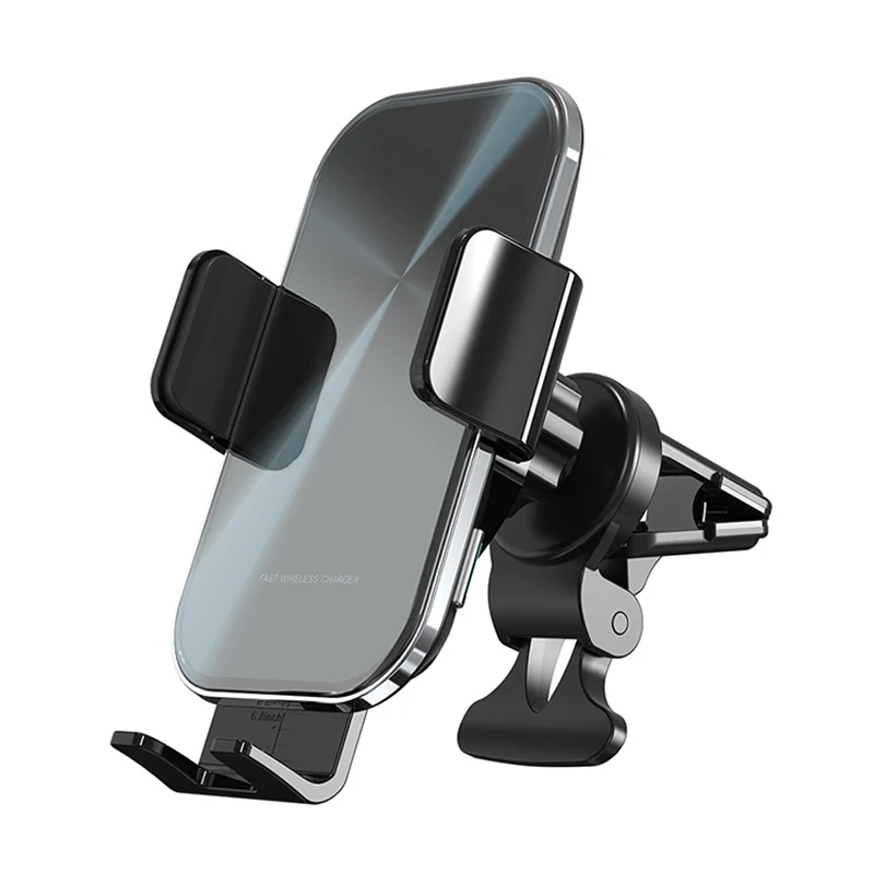 

15W Automatic Clamping Qi Wireless Charger For IPhone 11 12 XS X Fast Charging Car Phone Holder For Samsung Huawei