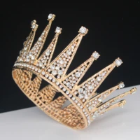 vintage crystal queen king tiara crown bridal diadem headpiece wedding hair jewelry accessories women pageant hair ornaments