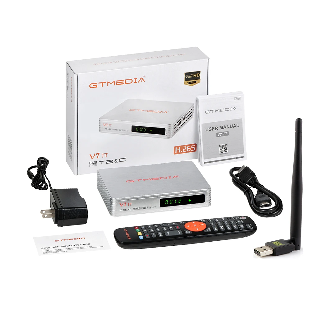 Приемник STB GTMEDIA V7 TT DVB-T/T2 + C/cable H.265 HEVC 10 бит приемник/тюнер для эфирного телевидения