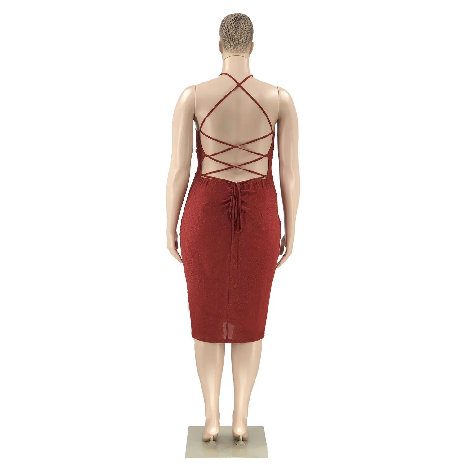 

Wholesale Plus Size Clothing 2021 New Classic Fashion Woman Dresses Vintage Sexy Club Bandage Bodycon Midi Dress Outfits