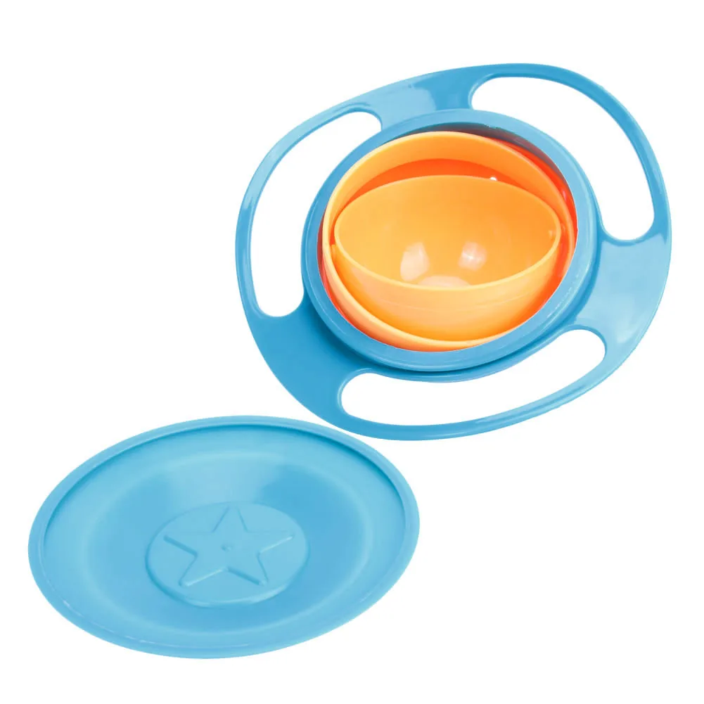 

360 Rotate Child Training Bowl Universal Gyroscopic Bowl Anti-Fall Feeding Dishes Solid Feeding Plate for Children Droshipping