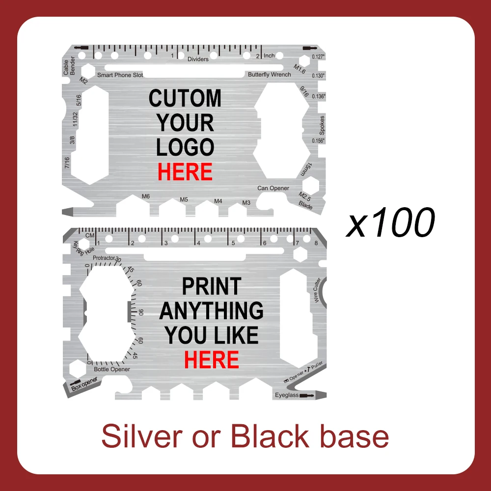 

Hot! Customized Gentlemen's Hardware Metal Stainless Steel Credit Card Tool Multitool For Bottle Opener