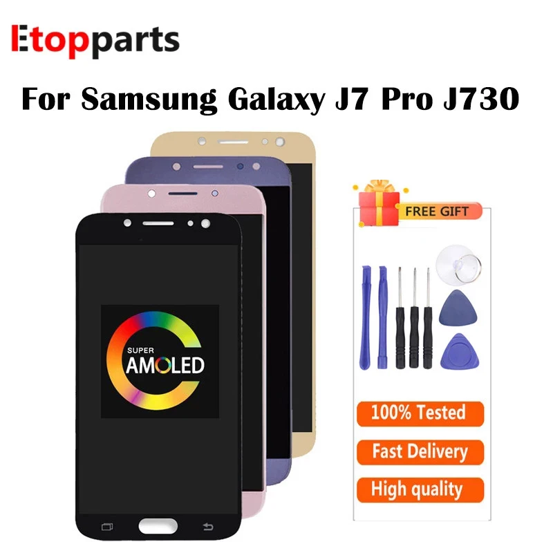 ЖК дисплей AMOLED J730 для Samsung J7 2017 J730F с сенсорным экраном дигитайзер в сборе Pro