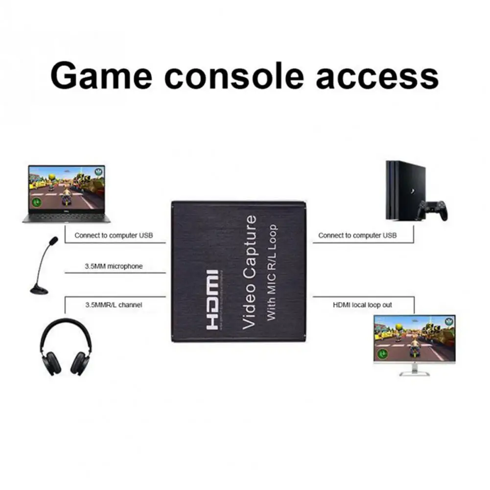 

USB 3.0 HDMI 1080P Video Capture Audio Card Home Office Game Recording with Mic