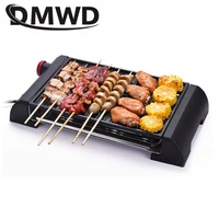mini barbecue bbq machine griddle non stick frying pan electric hotplate smokeless meat grill oven kebab skewer stove roaster eu