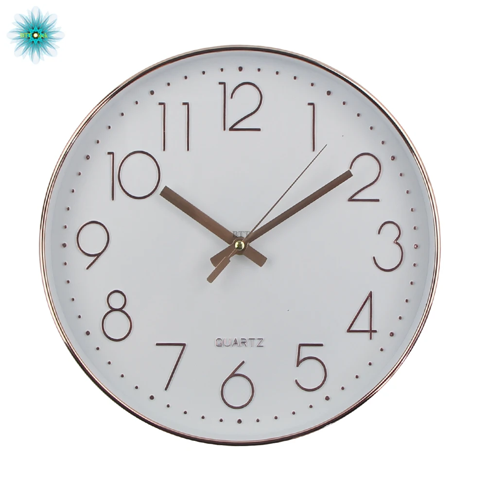 

Часы настенные кварцевые в современном стиле, бесшумные пластиковые антикварные дизайнерские украшения для гостиной, цвета розовое золото