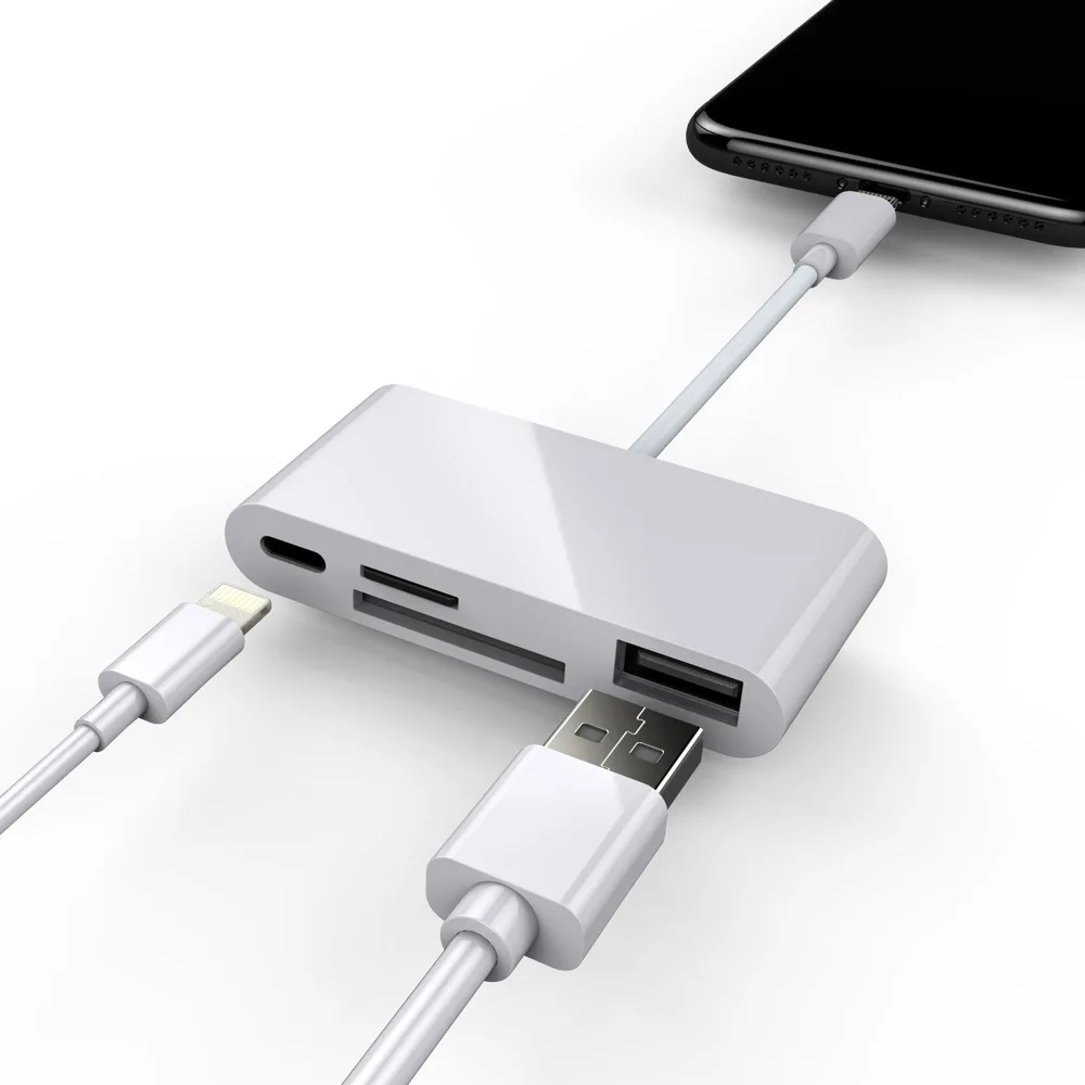 Четыре-в-одном для мобильного телефона USB2.0 кард-ридер подходит для Камера планшет устройство для считывания с tf-карт с зарядным устройством