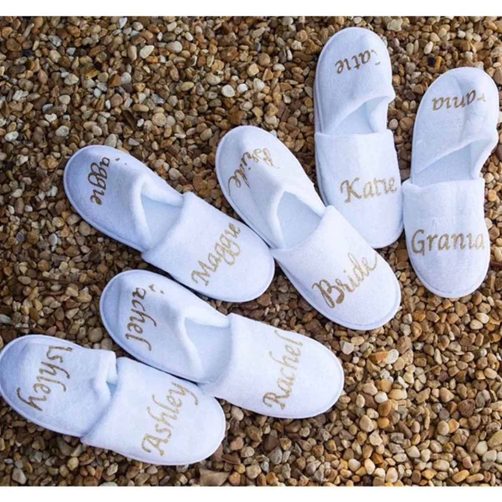 

Custom Spa Slippers, Bridal Party Slippers, Bachelorette party Spa Slippers, Custom Wedding party Mother of the BrideSlippers