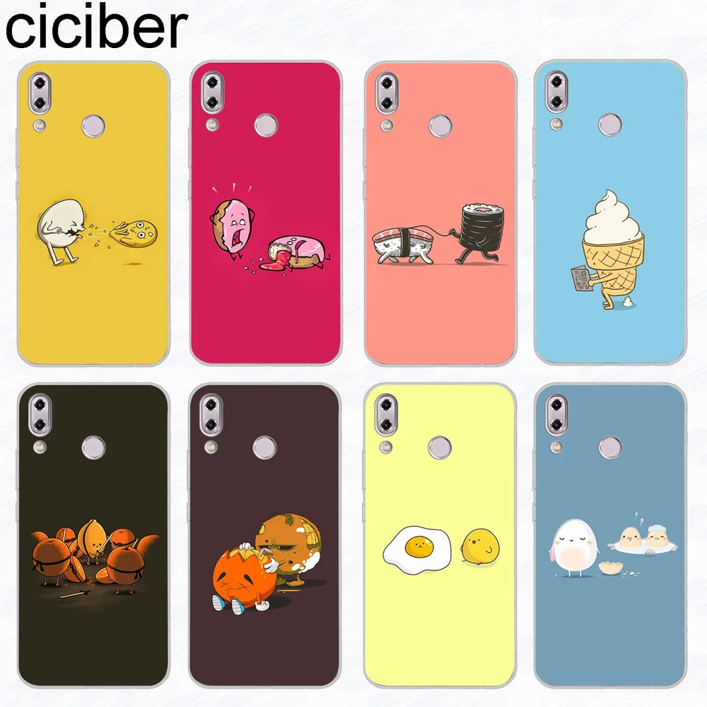 

ciciber Phone Case for ASUS Zenfone 5 Lite 5Q ZC600KL ZE620KL Soft TPU Cover for Zenfone 5Z ZS620KL Funny Cartoon Food Coque