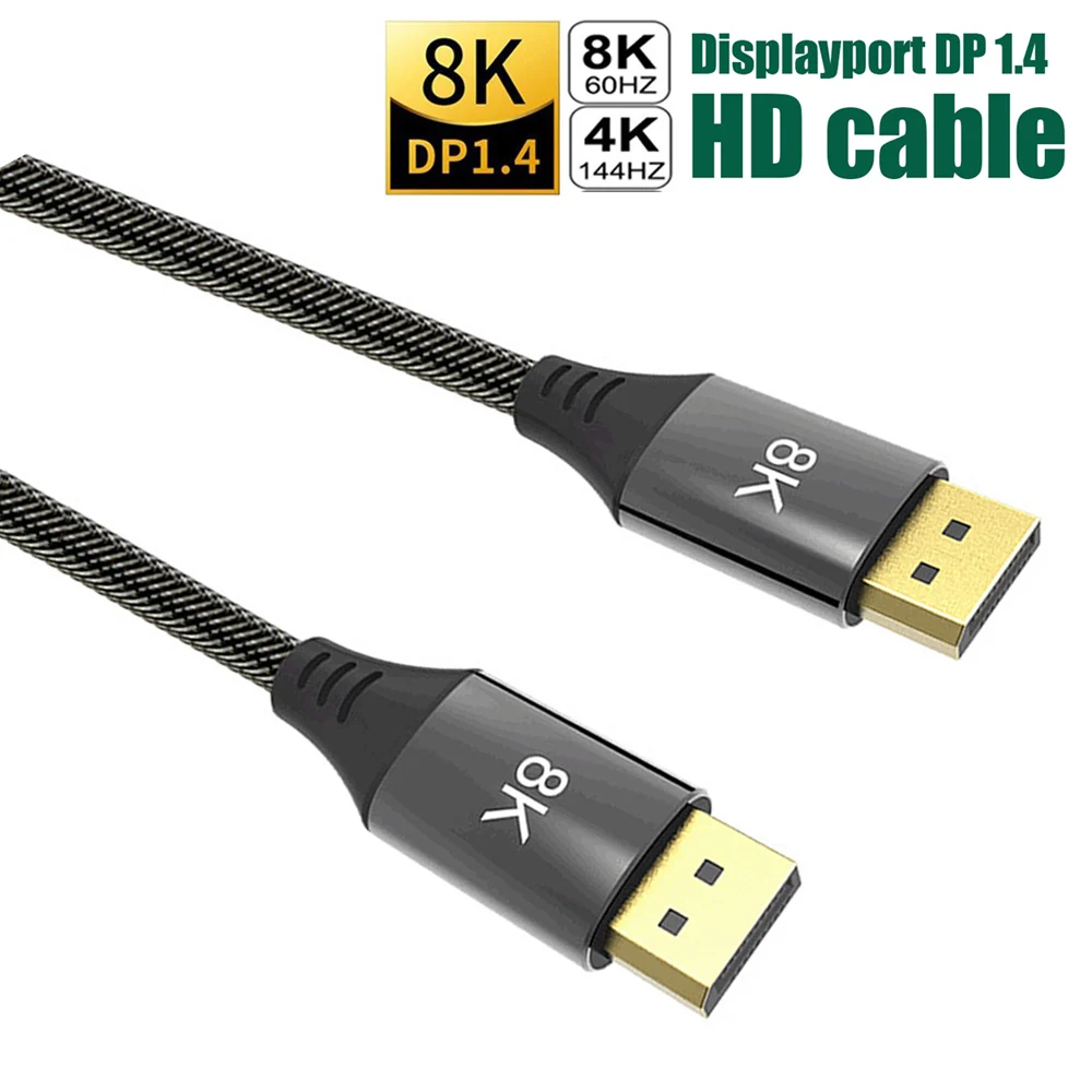 Высокоскоростной кабель для порта дисплея 1 4 8K Cooper @ 60 Гц 4K 144 32 Гбит/с порт к DP ПК
