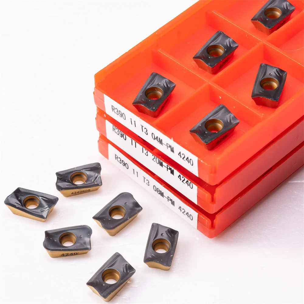 10 штук R390 11T308 Карбидные вставки для токарных станков Инструмент из твердого сплава 10 штук фрезерных резцов CNC Инструмент для резки.