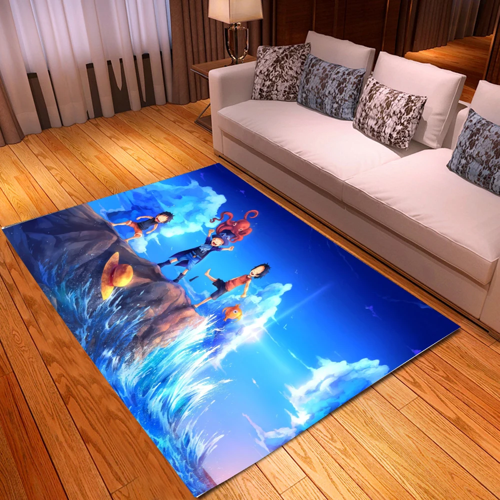 Популярный большой ковер с Аниме ONE PIECE принтом нескользящий напольный коврик из