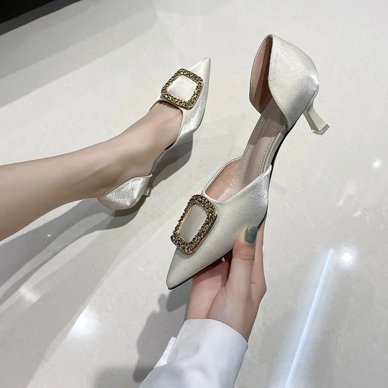 

Large Size Pumps Shoes Women Spring 2021 New Pointed Toe Stiletto High Heel Sandals Summer Brand on Office Shoes Sandals Women