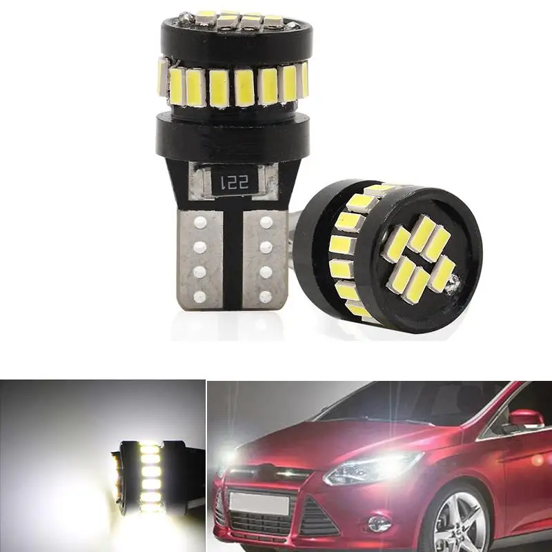 

2Pcs T10 LED Canbus W5W LED Bulb Auto Lamp 3014 24SMD Car Interior Light Bulb White