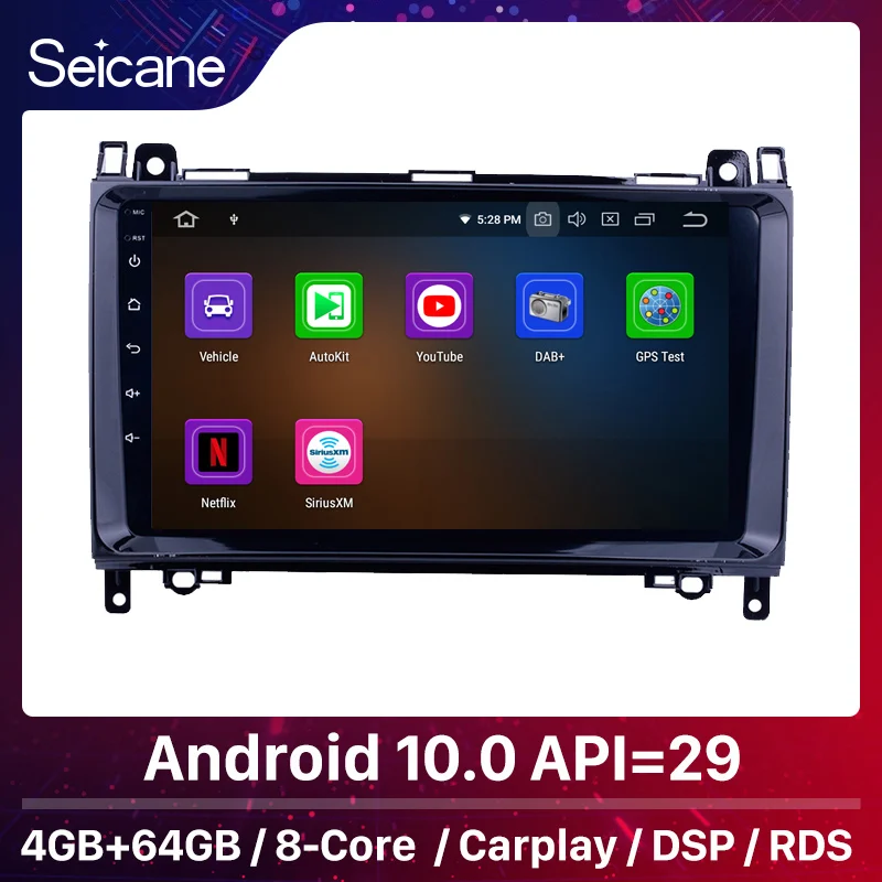 Автомагнитола Seicane 4 + 64 ГБ Android 10 0 GPS-плеер для Mercedes Benz Sprinter 2004-2011 2012 311 CDI с AUX RDS |