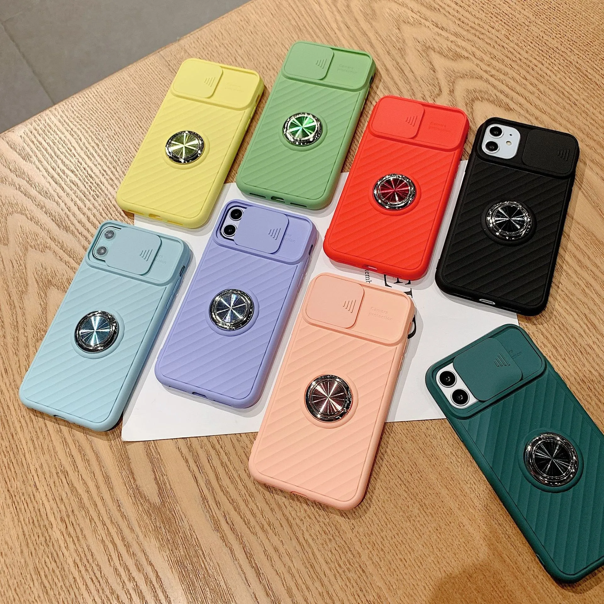 

Shell For Iphone SE 2020 X XR XS MAX Luxury Case IPhone 7 8 PLUS 11 Pro MAX Cover 360° Metal Ring Holder Camera Push Cases