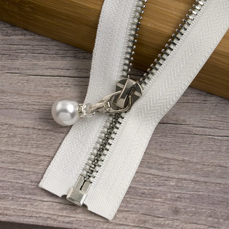 whitesilver85cm 1/2 шт. 85 см 120 см 5# разъемная застежка-молния жемчужные металлическая молния eco-friendly открытые пальто куртки застежки-молнии для шитья одежды застежки-молнии для рукоделия KY969 - Цвет: whitesilver85cm
