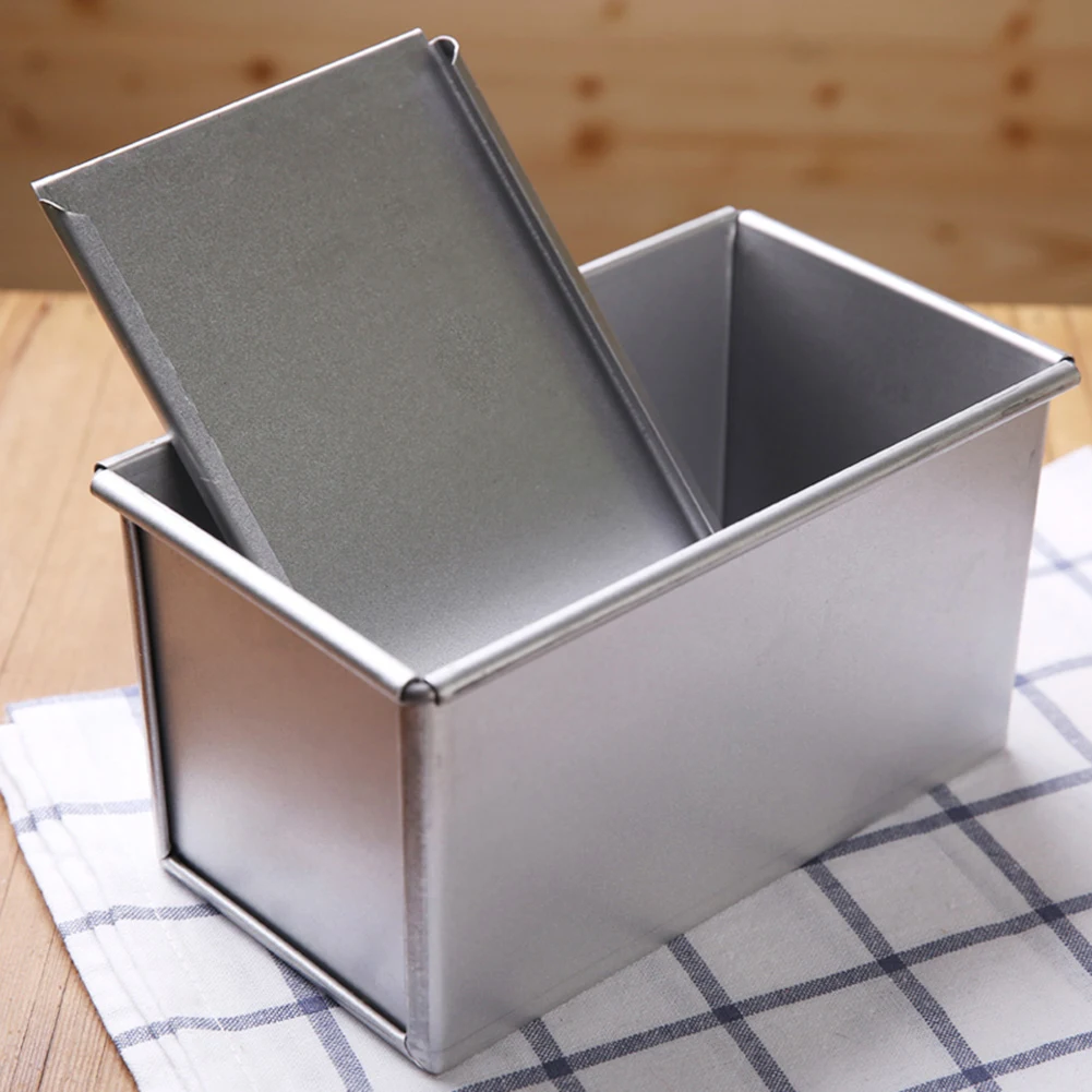 

Nonstick Rectangular Aluminum Plate Loaf Bread Cake Pan Tin with Cover Toast Molds