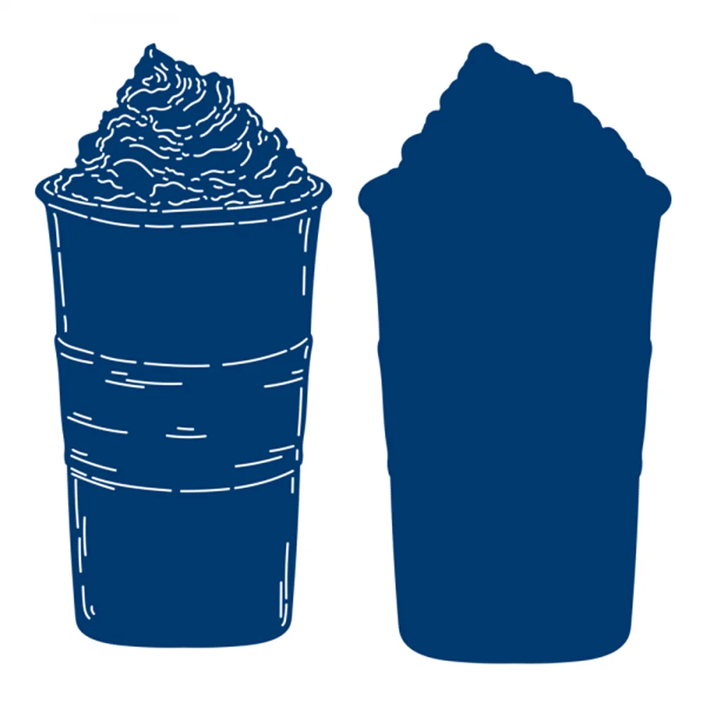 

Hot Sale 2021 Takeaway Coffee Cup Mold Set Metal Cutting Scrapbook Diary Decoration Embossing Template Diy Greeting Card Making