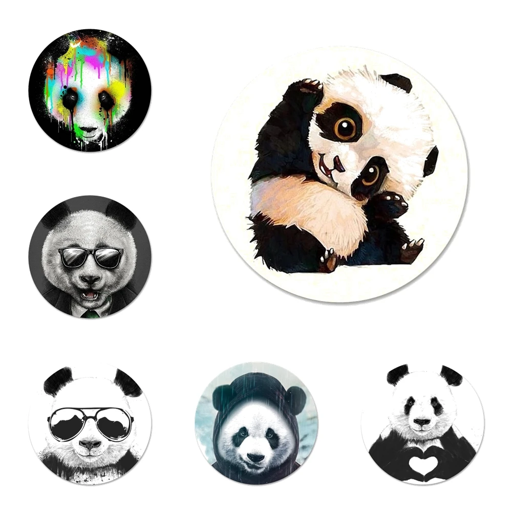 

Значки Panda Dab на EM, значки, значки, металлические значки для украшения одежды, рюкзака, 58 мм