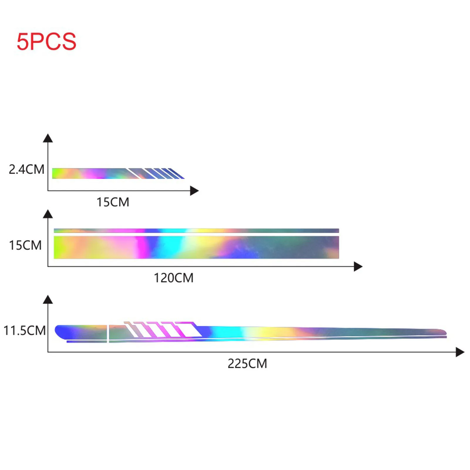 

5pcs Reflective Stripe Vinyl Car Side Sticker Auto Body Racing Sports Decals Car Truck DIY Decal Stripe Vinyl Stickers