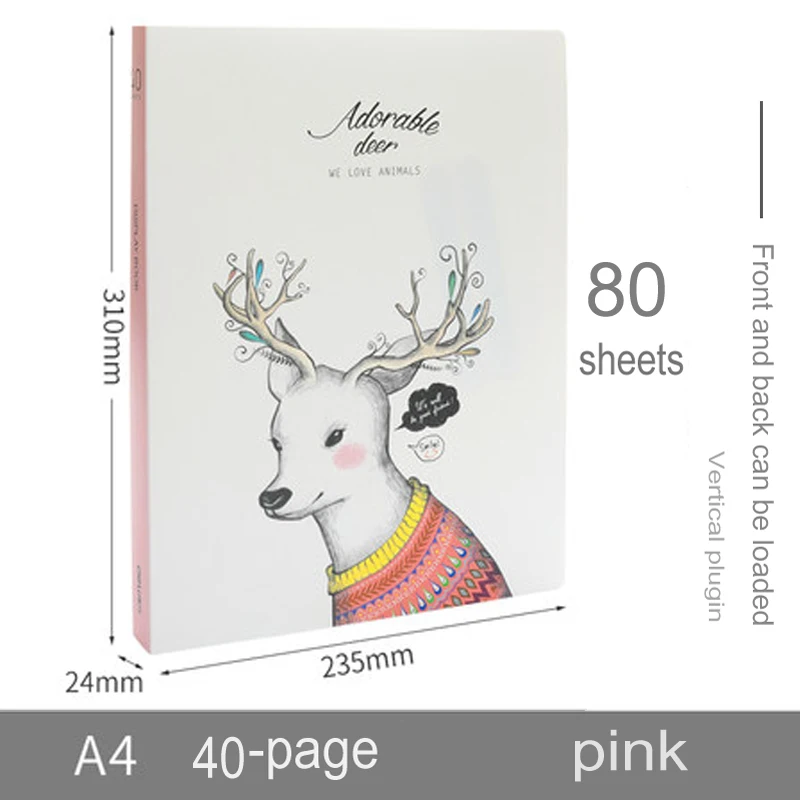 Pink 40pages Deli A4 Music Folder Can Modify The Transparency and Non-reflection of Loose-leaf Multi-layer Insert Files 72411 - Цвет: Pink 40pages