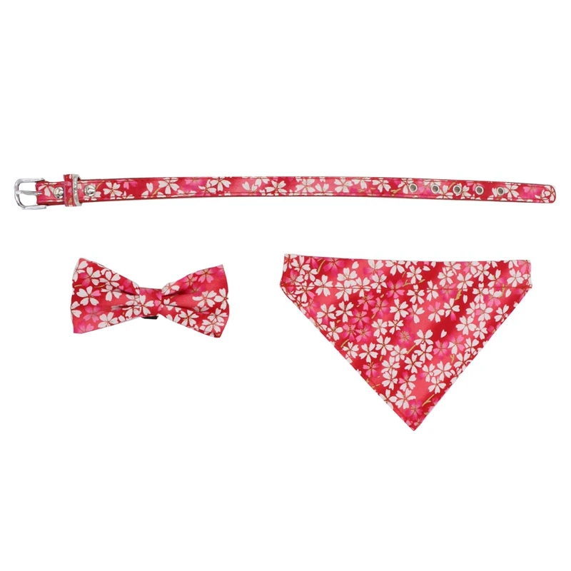 Ошейники для собак в японском стиле разбитые цветы Регулируемая пряжка ошейник