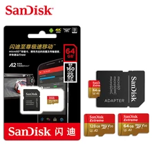 SanDisk Extreme Micro SD Card 256GB 128GB 64GB A2 Memory Card 32GB A1 U3 V30 Original TF Card for Camera Drone Flash Card