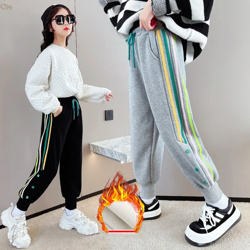 

New Boys Girls Pants Cotton Elastic Waist Casual Pencil Pants Autumn Winter Unisex Children's Wear High Quality Sports Trousers