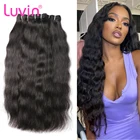Пряди бразильских натуральных человеческих волос Luvin, 28, 30, 40 дюймов, прямые пряди для наращивания, 1, 3, 4 пучка