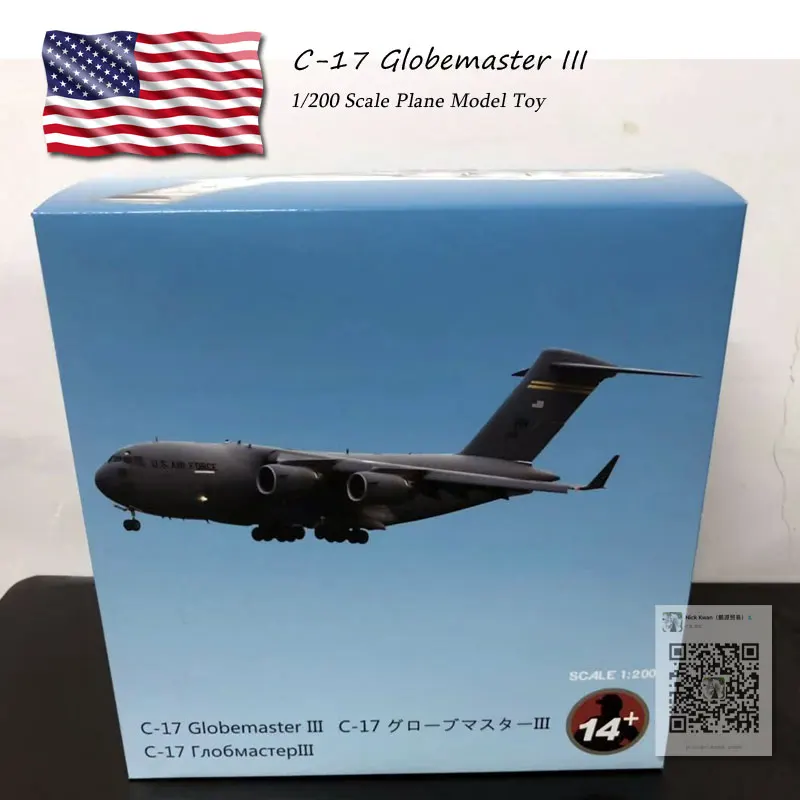 WLTK 1/200 весы C-17 Globemaster III Strategic и Tactical Airlifter литой под давлением металлический армейский самолет модель игрушка для коллекции
