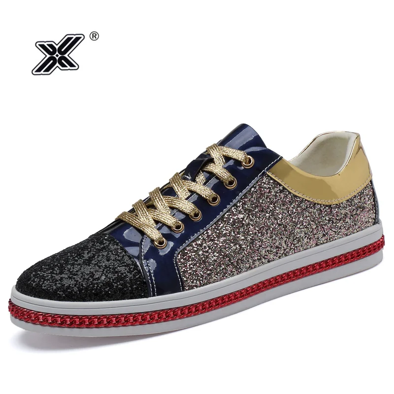 X брендовая модная обувь с золотистыми блестками женская повседневная для бара