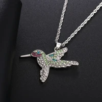new bohemian crystal gem hummingbird pendant necklaces for women retro fashion women pendants necklace jewelry accessories
