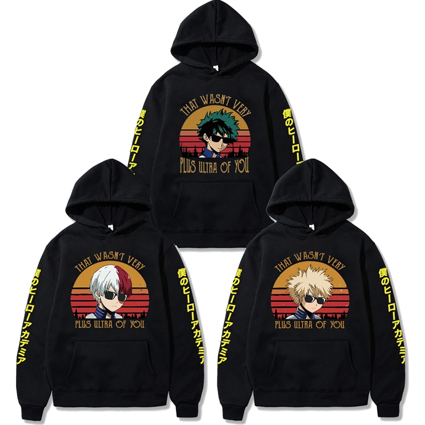 

2020 My Hero Academia Men Hoodies Bakugou Deku Shoto Todoroki Pullover Hoodie Sweatshirt Japan Anime Hip Hop Sweatshirt Harajuku