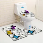 3 шт., нескользящий коврик для унитаза, с принтом бабочек