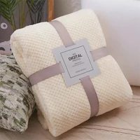 soft warm sofa cover bedspread winter coral throw fleece solid pink blue color mink plaid blankets flannel blankets for beds