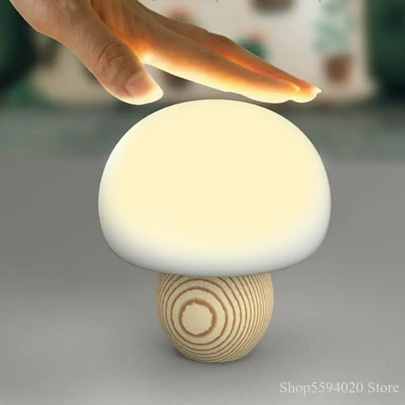 

Cute Mini Led Mushroom Lamp Light Magnetic Usb Night Lights PressSensor Atmosphere Lamp Soft Baby Child Sleeping Bedside Lamp