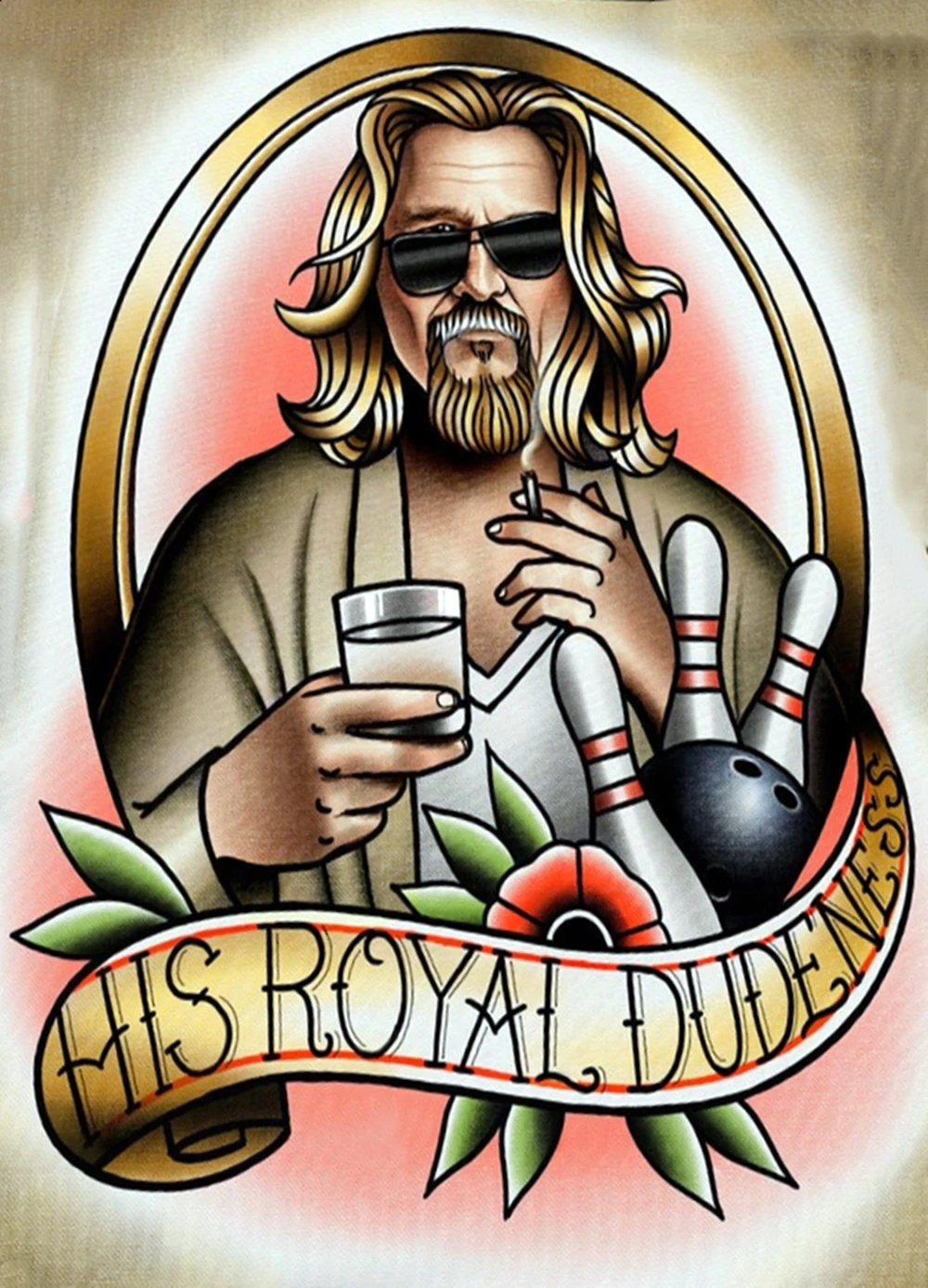 &quotHIS ROYAL DUDENESS&quot Tattoo Design Manuscript Painting Wall Art Retro Kraft Poster Sticker Barber Shop Home Decor | Дом и сад